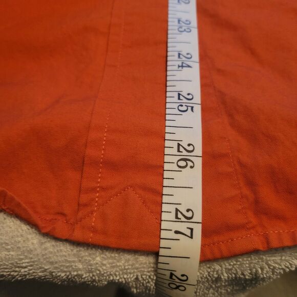 Lauren Ralph Lauren Shirt Women Small Orange Button Up Long Sleeve Pockets Logo - Picture 4 of 8